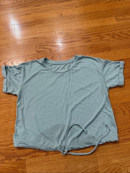 American Eagle Outfitters Tops - American Eagle Outfitters Girls Short-Sleeve Drawstring Tee - Sage Green
